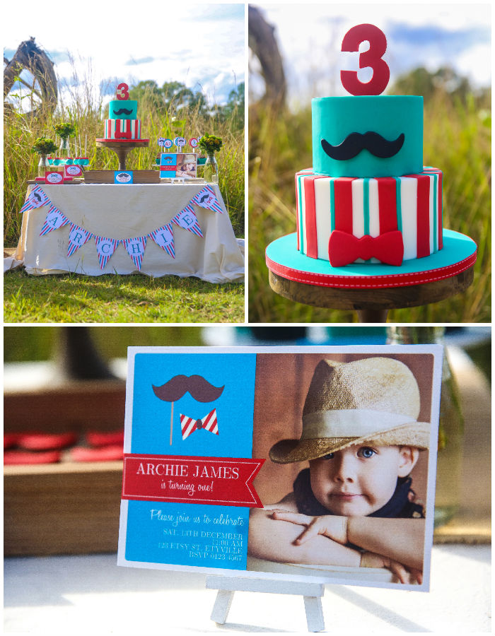 Kara's Party Ideas Little Man themed birthday party via Kara's Party ...