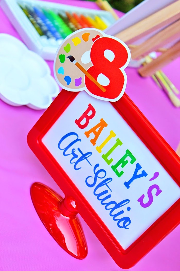 Kara's Party Ideas Art themed 8th birthday party via Kara's Party Ideas ...