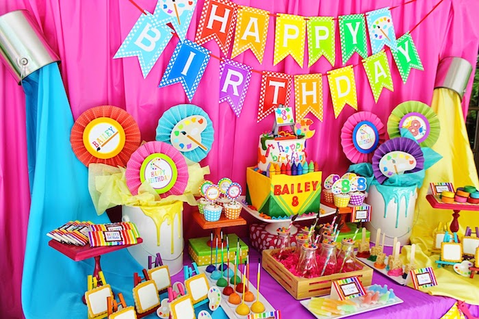 Kara's Party Ideas Art themed 8th birthday party via Kara's Party Ideas ...