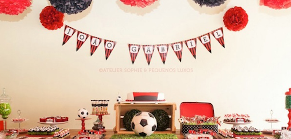 Soccer themed birthday party planning via Kara's Party Ideas KarasPartyIdeas.com #soccer #themed #boy #birthday #party #cake #supplies #decor #idea