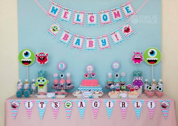 Girly Monster Baby Shower via KarasPartyIdeas.com #monster #baby #shower #girl #idea #planning (9)