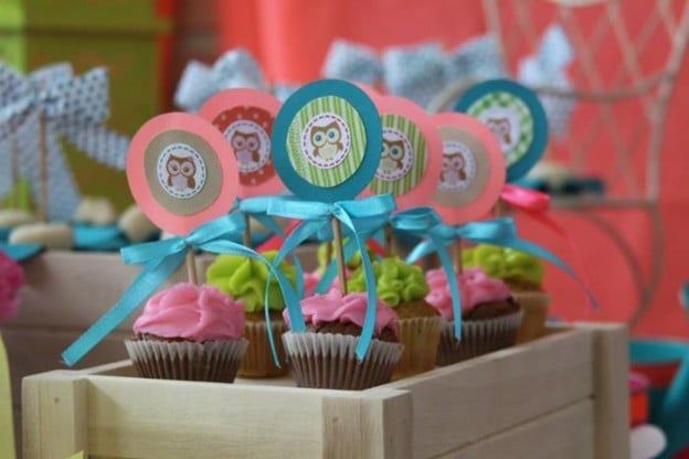 Girly Owl Party via Kara's Party Ideas | Kara'sPartyIdeas.com #Girl #Owl #Woodland #PartyIdeas #Supplies (13)