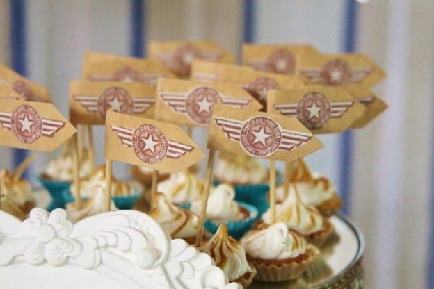 Vintage Airplane Baby Shower Full of Really Cute Ideas via Kara's Party Ideas | KarasPartyIdeas.com #Airplane #Aviator #Party #Ideas #Supplies (38)