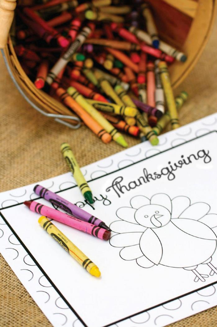 Kara's Party Ideas Thanksgiving Kids Table with FREE PRINTABLES | Kara ...