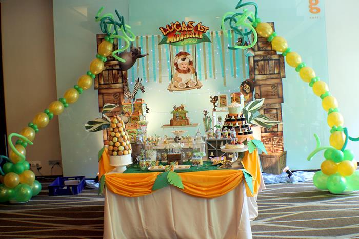 Kara's Party Ideas Madagascar 1st Birthday Party | Kara's Party Ideas