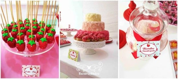 Strawberry Themed 1st Birthday Party with Such Cute Ideas via Kara's Party Ideas | KarasPartyIdeas.com #StrawberryParty #PartyIdeas #Supplies (15)