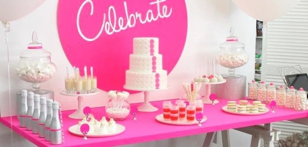 neon pink celebrate themed birthday party via Kara's Party Ideas KarasPartyIdeas.com