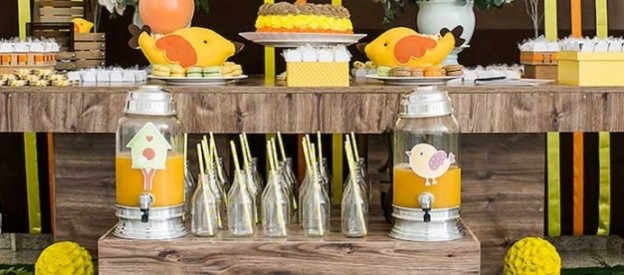 little bird theme birthday baptism party via Kara's Party Ideas KarasPartyIdeas.com