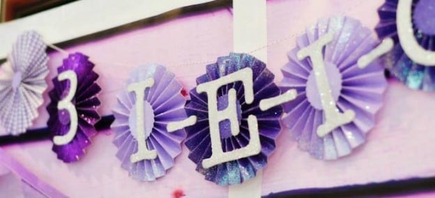 Purple Farm Party (3-I-E-I-O) with lots of Really Cute Ideas via Kara's Party Ideas Kara Allen KarasPartyIdeas.com #girlyfarmparty #westernparty #farmcake #partyideas (1)