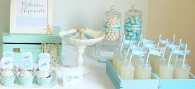 Mermaid themed birthday party via Kara's Party Ideas KarasPartyIdeas.com