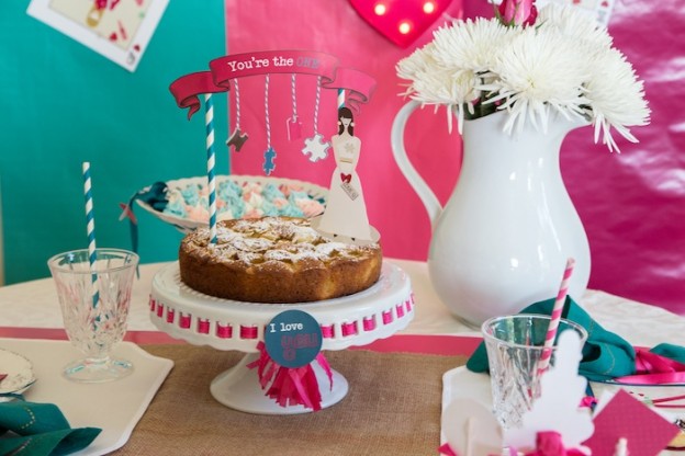 "You're the One" Pink and Blue Valenine's Day Party with Lots of Darling Ideas via Kara's Party Ideas Kara Allen KarasPartyIdeas.com #cake #cookies #bridalshower #partyideas (6)