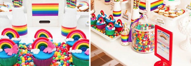 rainbow themed birthday party via Kara's Party Ideas