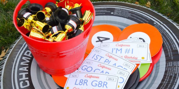 Race Car themed birthday party with Such Cute Ideas via Kara's Party Ideas | Cake, decor, cupcakes, games and more! KarasPartyIdeas.com #racecarparty #partyideas #carparty (1)