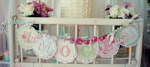 Shabby Chic Pink and Mint Baby Shower Full of Really Cute Ideas via Kara's Party Ideas | Cake, decor, cupcakes, games and more! KarasPartyIdeas.com #shabbychicparty #shabbychicbabyshower #partyideas #partyideas (2)