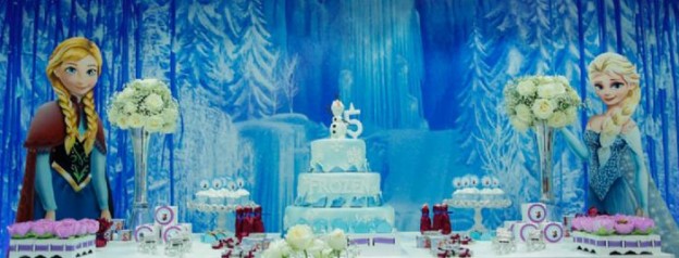 Frozen themed birthday party with Lots of Cute Ideas via Kara's Party Ideas! Full of decorating tips, cakes, cupcakes, favors, games, and MORE! #frozen #frozenparty #disneysfrozen #partyplanner #eventstyling #partydecor (1)