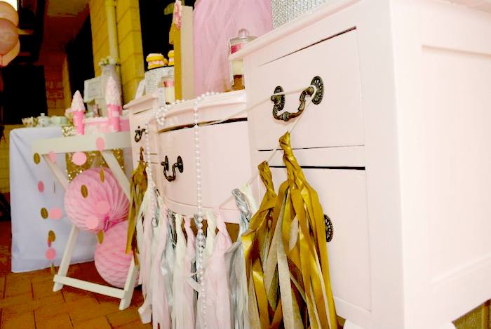 Kara's Party Ideas Glitter Gold Pink Princess 1st Birthday Party | Kara ...