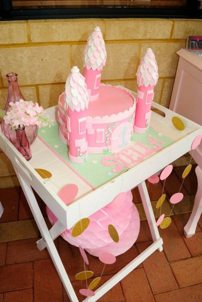 Kara's Party Ideas Glitter Gold Pink Princess 1st Birthday Party | Kara ...