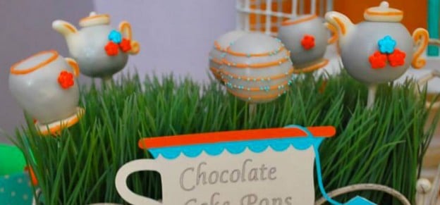 Turquoise and Orange Second Birthday Tea Party with Lots of Really Cute Ideas via Kara's Party Ideas | Cake, Decor, Desserts, Recipes, Printables, and MORE! KarasPartyIdeas.com #teaparty #turquoiseteaparty #partydecor #partyideas #partyplanning #partydesign (1)