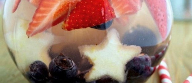 Red, white and blue PATRIOTIC punch / drink recipe via Kara Allen Kara's Party Ideas KarasPartyIdeas.com Perfect drink for 4th of july & memorial day!