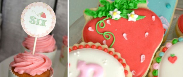 Sweet and Chic Strawberry themed birthday party via Kara's Party Ideas KarasPartyIdeas.com #berrybash #strawberrypicking #partydecor #partyplanning #karaspartyideas (2)