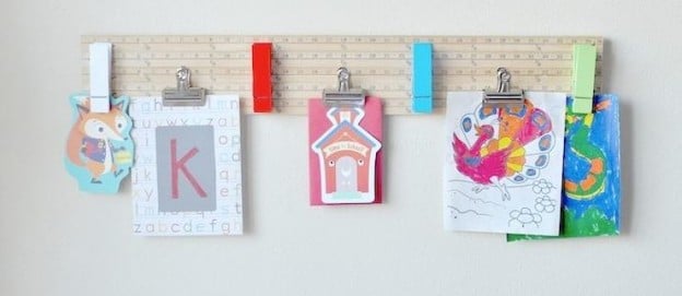DIY Back To School Yardstick Craft Project. Paper + Artwork Board via Kara Allen | Kara's Party Ideas | KarasPartyIdeas.com for Michaels #michaelsmakers 13