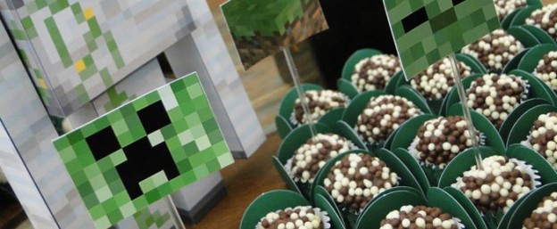 Minecraft themed birthday party via Kara's Party Ideas KarasPartyIdeas.com Favors, printables, cake, decor, recipes, games, and MORE! #minecraft #minecraftparty #creeper #enderman (2)