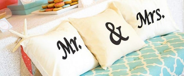 Beach themed Wedding Reception via Kara's Party Ideas KarasPartyIdeas.com Full of decor, printables, cake, tutorials, recipes, favors, and more! #beachparty #beachwedding #undertheseaparty #weddingdesserttable #karaspartyideas (1)
