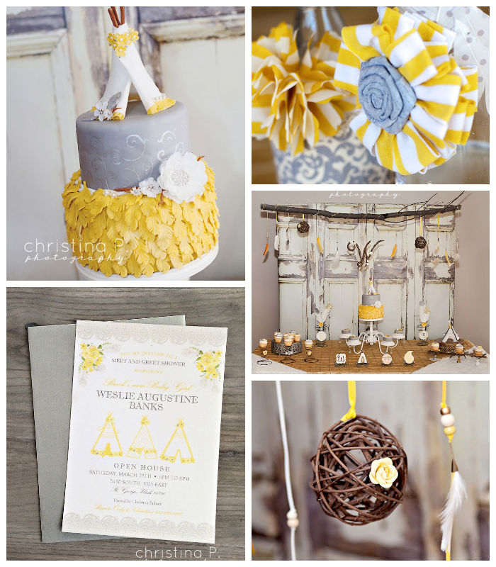 Kara's Party Ideas Boho Chic Baby Shower | Kara's Party Ideas