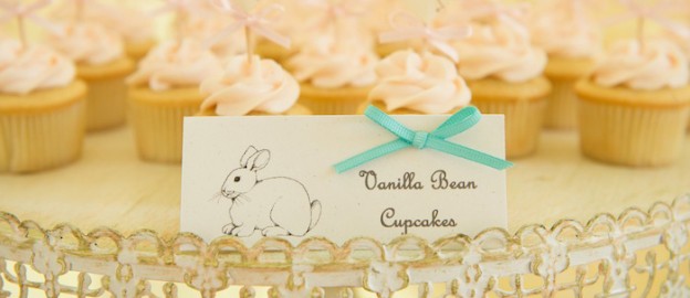 Vintage Bunny themed baby shower via Kara's Party Ideas KarasPartyIdeas.com Decor, printables, invitation, desserts, food, and more! #vintagebunny #bunnybabyshower #girlbabyshower (2)