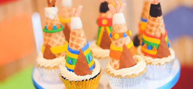 Twins Pow Wow themed birthday party via Kara's Party Ideas KarasPartyIdeas.com Printables, invitation, cake, cupcakes, decor, food, favors, recipes, and more! #powwow #indianparty #nativeamerican #twinparty (2)
