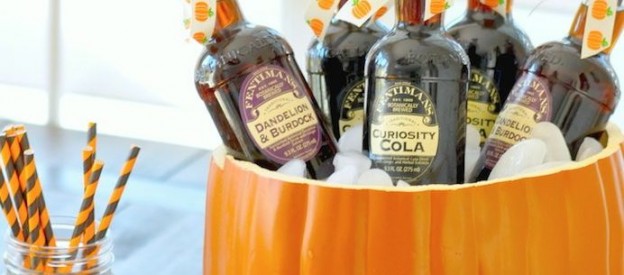 Halloween pumpkin punch + drink bowl! Via Kara's Party Ideas #Grumpkin