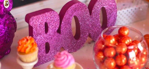 Candy + Halloween themed birthday party via Kara's Party Ideas KarasPartyIdeas.com Banners, cake, food, favors, supplies, printables, and more! #halloween #halloweenparty #girlyhalloweenparty #halloweenbirthdayparty (2)