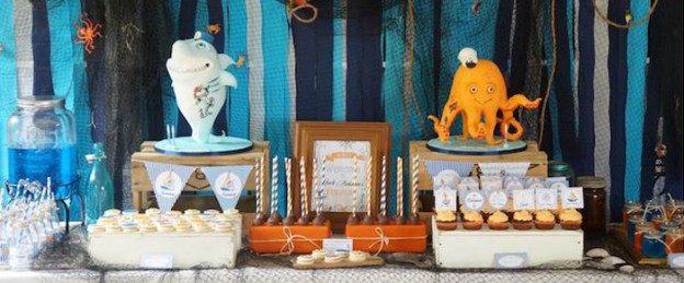 Rockabilly Nautical themed birthday party via Kara's Party Ideas KarasPartyIdeas.com Cake, decor, cupcakes, supplies, and more! #rockabily #rockabilyparty #nauticalparty #nautical (2)