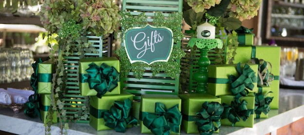 Emerald + Mint Bridal Shower via Kara's Party Ideas KarasPartyIdeas.com Cake, supplies, desserts, food, banners, and more! #mintbridalshower #bridalshower #bridalshowerideas (1)