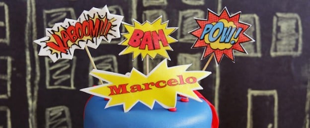 Superhero themed birthday party via Kara's Party Ideas KarasPartyIdeas.com Cake, printables, desserts, supplies, tutorials, and more! #superheroparty #superherocake #superhero #superheropartyideas (1)