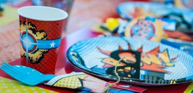 Superhero themed birthday party via Kara's Party Ideas KaraPartyIdeas.com Party supplies, decor, cake, partyware, and more! #superhero #superheroparty #superheropartyideas (1)