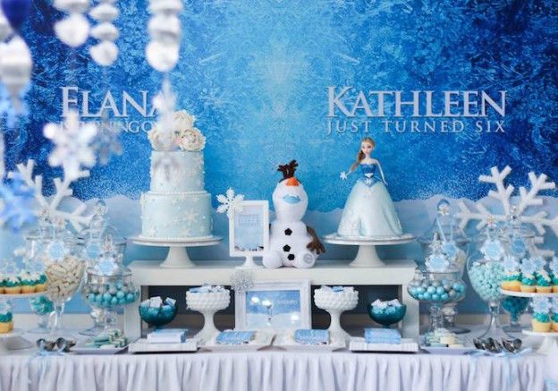Frozen Inspired Birthday Party via Kara's Party Ideas KarasPartyIdeas Cake, decor, printables, desserts, and more! #frozen #frozenparty #frozenpartyideas (10)