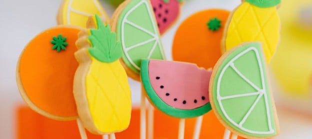 Tutti Frutti Birthday Party via Kara's Party Ideas KarasPartyIdeas.com Party supplies, cake, tutorials, desserts, favors, food, banners, and more! #tuttifrutti #tuttifruttiparty #fruitparty #tuttifruttipartyideas #tuttifrutticake (1)