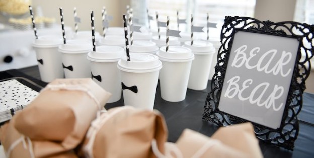 Black & White Bow Tie Themed Birthday Party via Kara's Party Ideas KarasPartyIdeas.com Cake, banners, food, desserts, cupcakes, supplies, and more! #bowtieparty #firstbirthdayboy #bowtiebirthdayparty #blackandwhite #bowtiecookies #bowtiecupcakes #partyplanning (10)