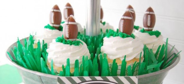 Football Frenzy themed birthday party via Kara's Party Ideas KarasPartyIdeas.com Printables, tutorials, banners, favors, food and more! #footballparty #football #footballcake #superbowlparty #footballpartyfood #sportsnight (1)