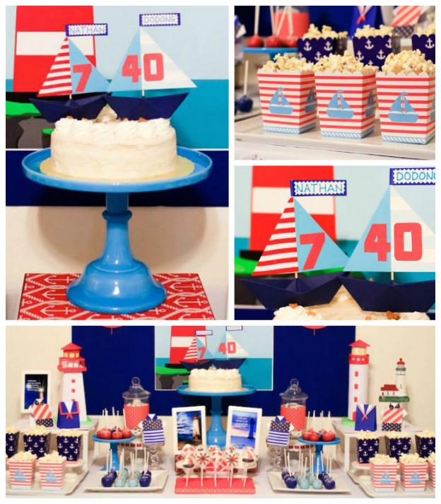 Kara's Party Ideas Nautical Lighthouse Themed Birthday Party | Kara's ...
