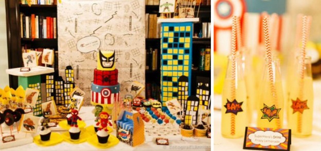 Superhero themed birthday party via Kara's Party Ideas KarasPartyIdeas.com The Place for All Things Party! #superheroparty #superheropartyideas #superhero #superherocake (1)