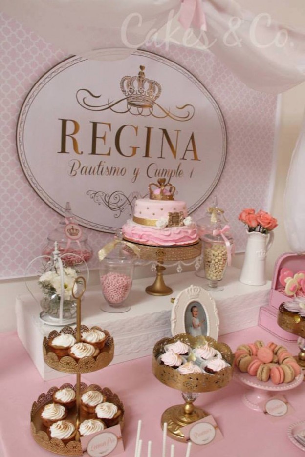 Kara's Party Ideas Pink & Gold Princess 1st Birthday Party | Kara's ...