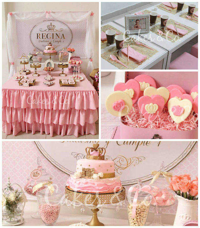Kara's Party Ideas Pink & Gold Princess 1st Birthday Party | Kara's ...