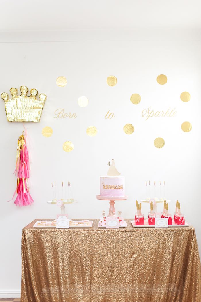 Kara's Party Ideas Pink & Gold Princess Birthday Party | Kara's Party Ideas