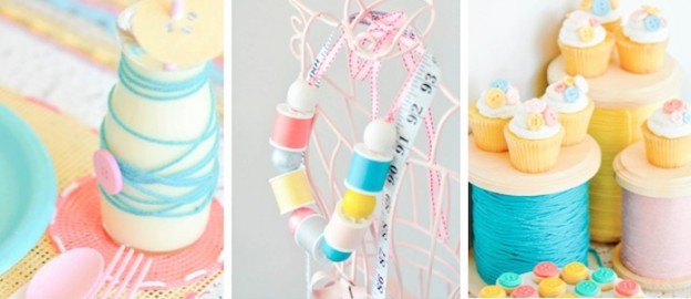 Sewing themed birthday party via Kara's Party Ideas | Kara Allen | KarasPartyIdeas.com Cake, decor, crafts, games, invitation, cupcakes, banner, dessert ideas and more! 2