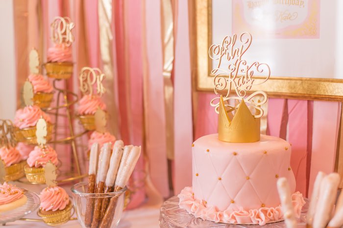 Kara's Party Ideas Pink & Gold Princess Themed Birthday Party | Kara's ...