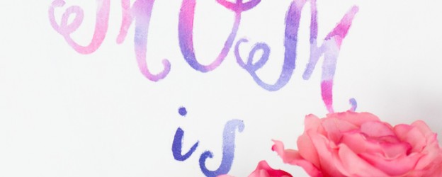 Celebrate MOM DIY Mother's Day Gift Idea - Watercolor Word Canvas | Kara Allen | KarasPartyIdeas.com