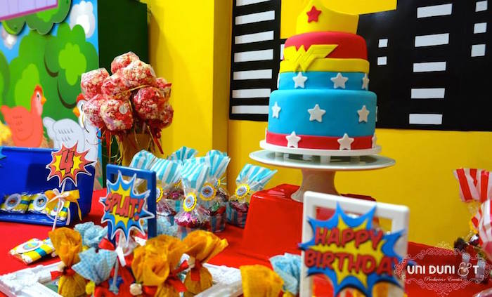 Kara's Party Ideas Wonder Woman Birthday Party | Kara's Party Ideas
