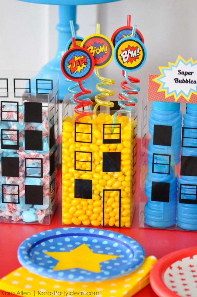 Kara's Party Ideas Simple Modern Superhero Birthday Party | Kara's ...